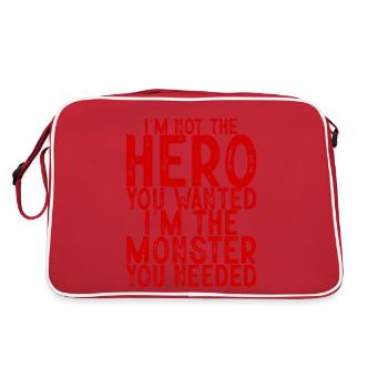 Not The Hero You Wanted, The Monster You Needed - Retro Tasche - Rot/Weiß - Hinten