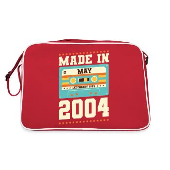 19. Geburtstag Mai Jahrgang 2004 Geschenkidee - Retro Tasche - Rot/Weiß - Hinten