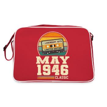 77e anniversaire Mai Né en 1946 Idée cadeau - Sac Retro - rouge/blanc - Dos