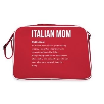 Italienische Mama Spruch Englisch - Retro Tasche - Rot/Weiß - Hinten