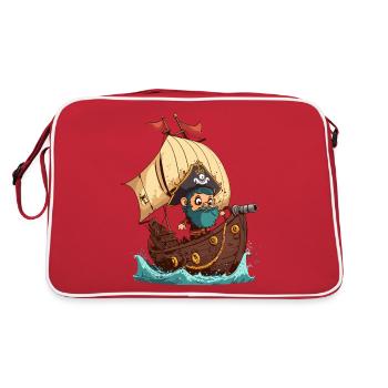 Illustration de pirate mignonne et mignonne - Sac Retro - rouge/blanc - Dos