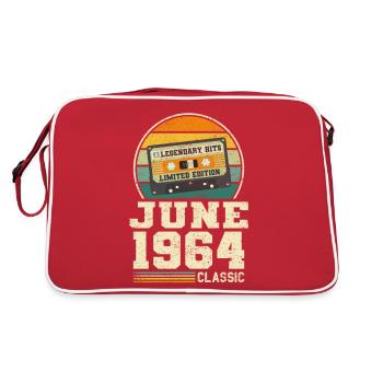 59th Birthday June Year 1964 Gift Idea - Retro Bag - red/white - Back