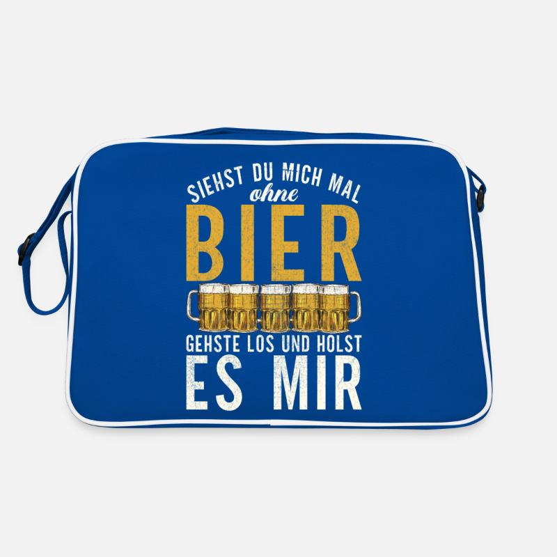 Siehst du mich mal ohne Bier - Design Retro Tasche