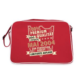 19. Geburtstag Mai Jahrgang 2004 Geschenkidee - Retro Tasche - Rot/Weiß - Hinten