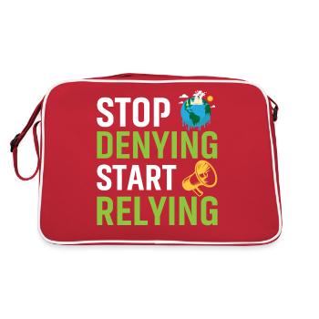 Stop Denying Start Relying - Retro Tasche - Rot/Weiß - Hinten