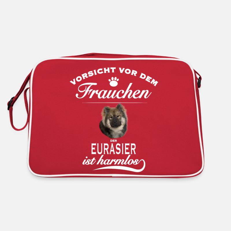 Vorsicht vor dem Frauchen - Eurasier ist harmlos Retro Tasche