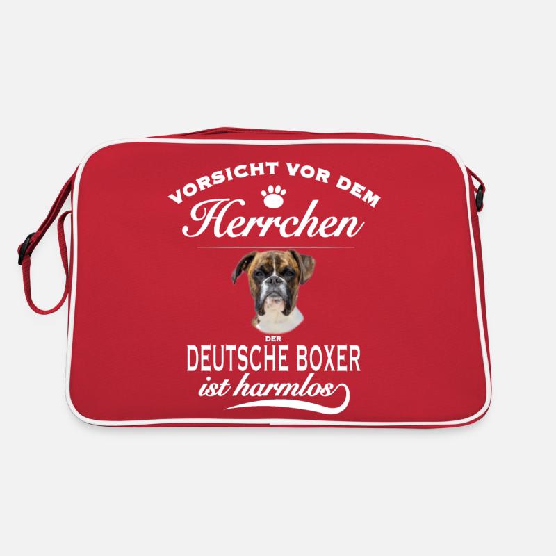 Vorsicht vor dem Herrchen - Deutscher Boxer Retro Tasche