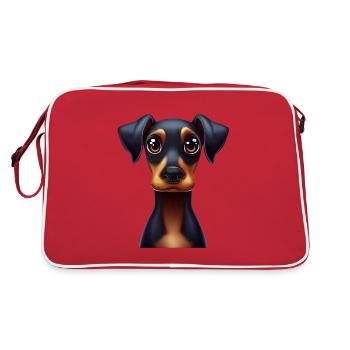 Design ludique Doberman Pinscher - Sac Retro - rouge/blanc - Dos