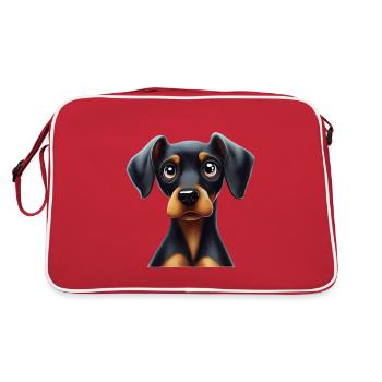 Doberman Pinscher Compagnon d’aventure - Sac Retro - rouge/blanc - Dos