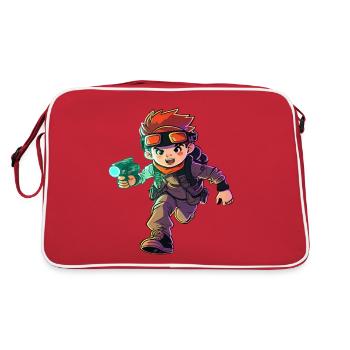 Cool Laser Tag Pro Illustration & Action Graphic - Retro Bag - red/white - Back