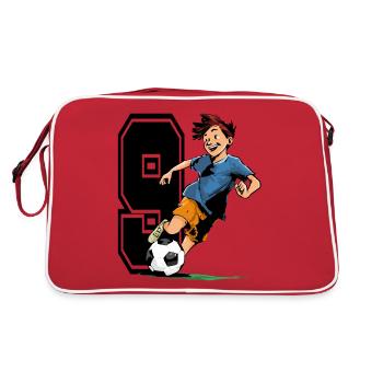 9 Year Old Footballer & Soccer Children's Birthday Party - Retro Bag - red/white - Back