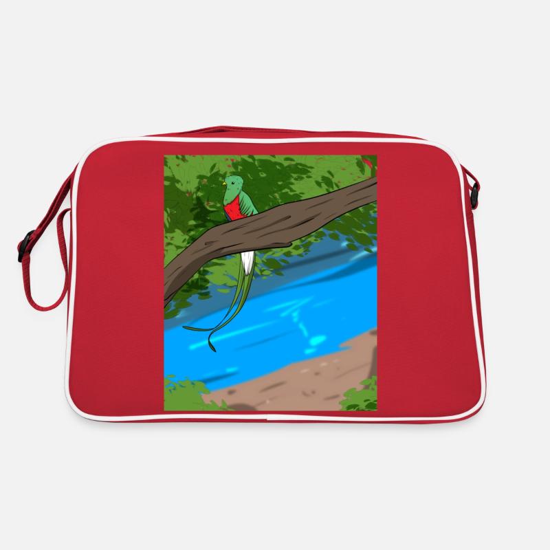 Guatemala Guatemalan Flagge DNA I Geschenk - Retro Tasche - Rot/Weiß