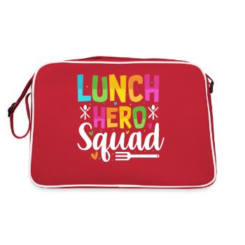 School Lunch Hero Squad Lustig - Retro Tasche - Rot/Weiß - Hinten