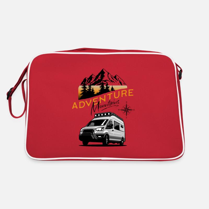 Camper Van Adventure Mountains Retro Bag