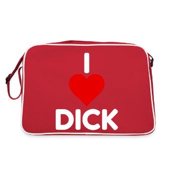 Funny Rude I Love Dick - Retro Bag - red/white - Back