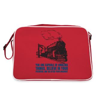 Faites des choses incroyables et vivez vos rêves - Sac Retro - rouge/blanc - Dos