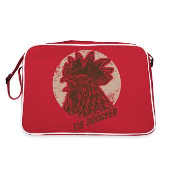 Hahn alter Stempel - Retro Tasche - Rot/Weiß - Hinten