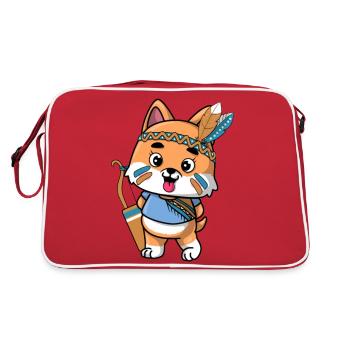 Chiot tribal avec des plumes - Sac Retro - rouge/blanc - Dos