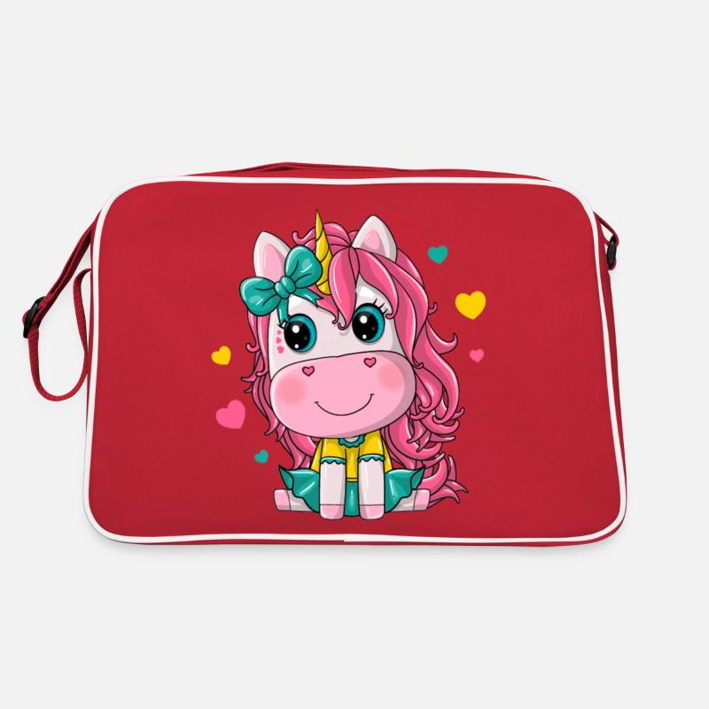 Einhorn-Mädchen Retro Tasche