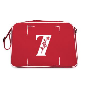 number 7 initial - Retro Bag - red/white - Back