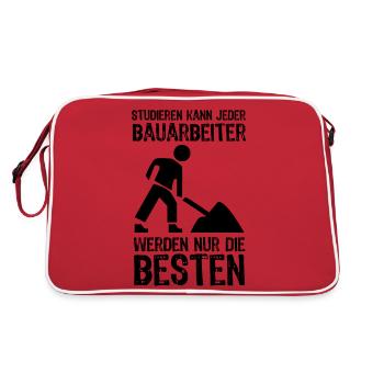 Bauarbeiter - Retro Tasche - Rot/Weiß - Hinten