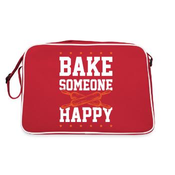 Bake someone Happy - Retro Bag - red/white - Back