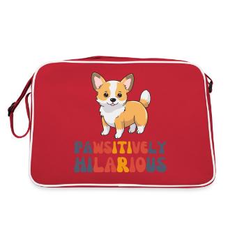 Pawsitively Hilarious Corgi - Retro Bag - red/white - Back