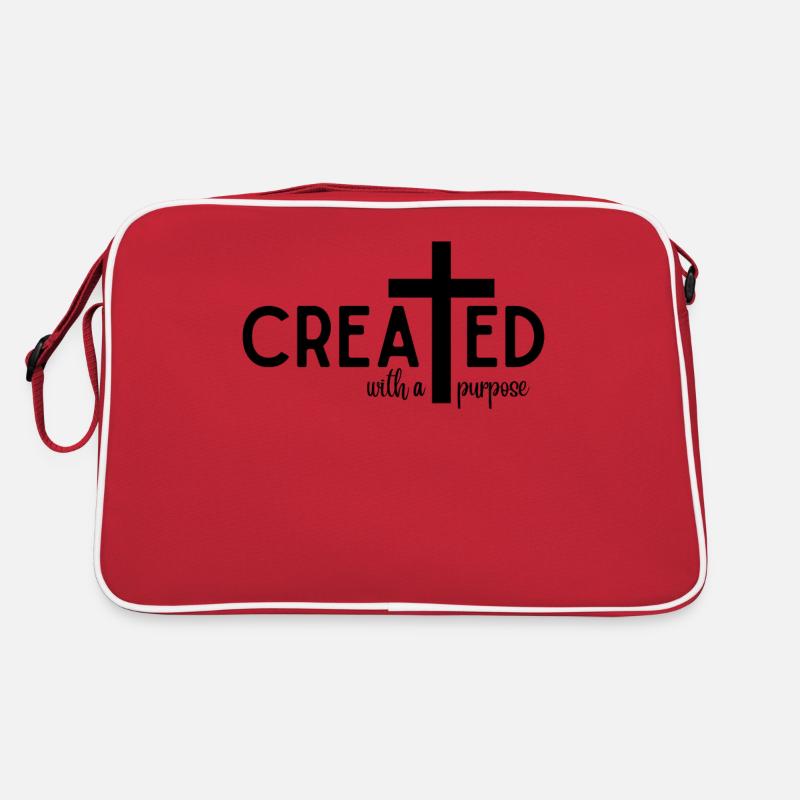 Created With A Purpose, Trendy Statement Shirt Retro Tasche