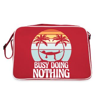 Busy Doing Nothing Hängematte Entspannt Glücklich - Retro Tasche - Rot/Weiß - Hinten