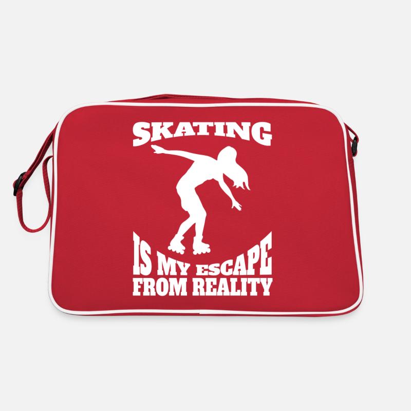Roller Skate Inline Skater Gift Skate Inline Skater - Sac Retro - rouge/blanc