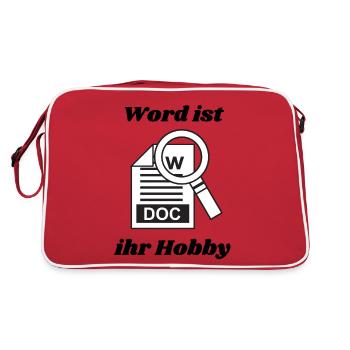 Witziger Serientitel - Optimal für Karneval, Malle - Retro Tasche - Rot/Weiß - Hinten