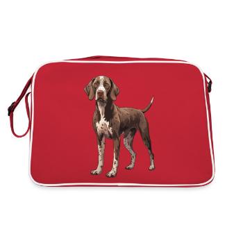 Deutsch Kurzhaar Hund - German Shorthaired Pointer - Retro Tasche - Rot/Weiß - Hinten