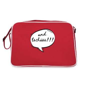 Lustiges Design Und Tschüss! - Retro Tasche - Rot/Weiß - Hinten