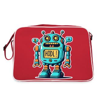 robot bitcoin - Sac Retro - rouge/blanc - Dos