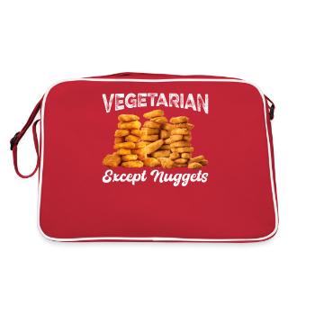 Végétarien cool sauf punia poulet veggies pun - Sac Retro - rouge/blanc - Dos