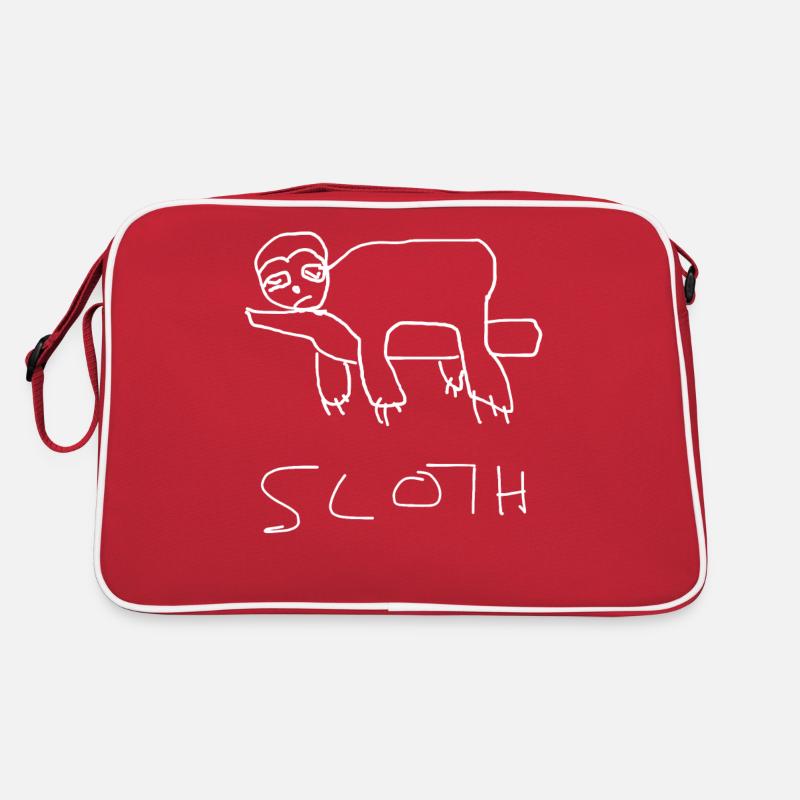Faultier - Retro Tasche - Rot/Weiß