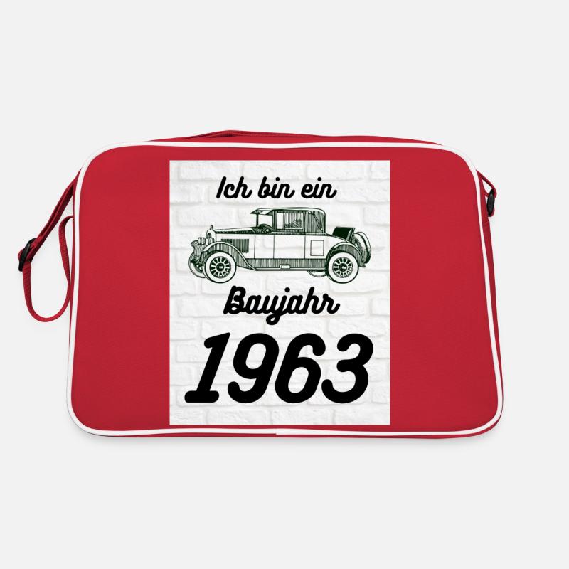 Oldtimer 1963 - Retro Tasche - Rot/Weiß