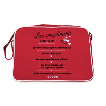 Compliments gratuits - pour vous <3 - Sac Retro - rouge/blanc - Dos