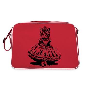Princesse chat avec couronne et robe - Sac Retro - rouge/blanc - Dos