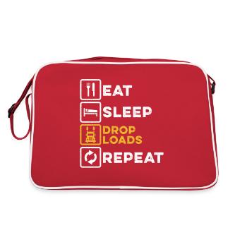 Eat Sleep Repeat Truck Driver Joke Saying Trucker - Retro Bag - red/white - Back