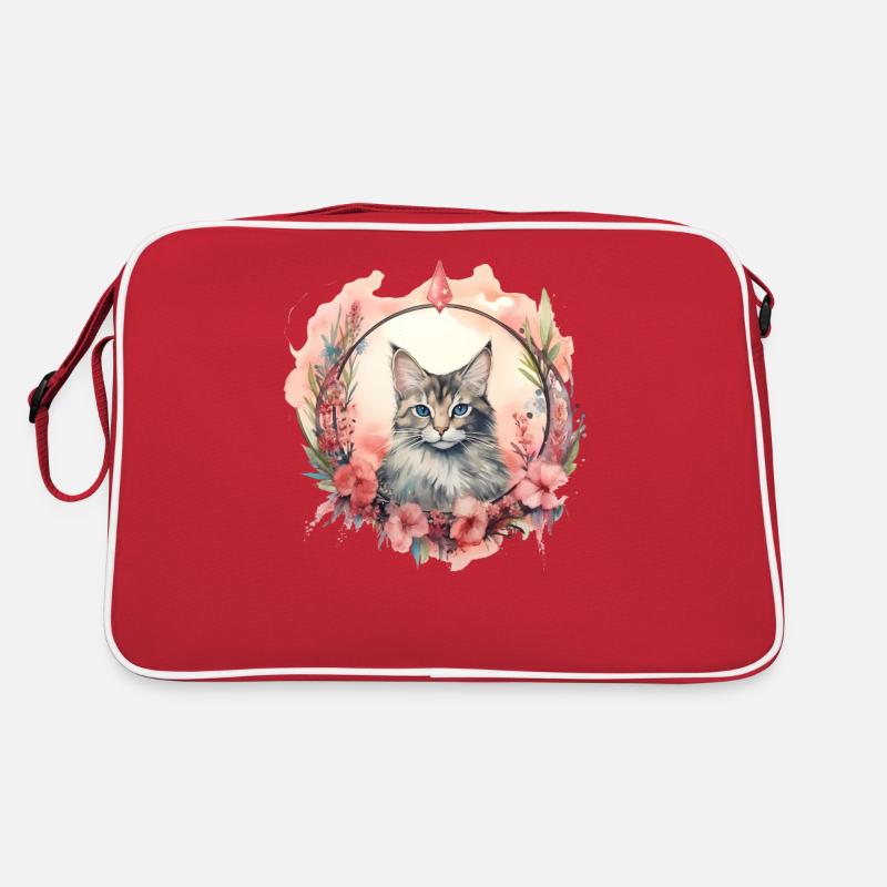 Manx Cat Boho Style, Chats d’amour Sac Retro