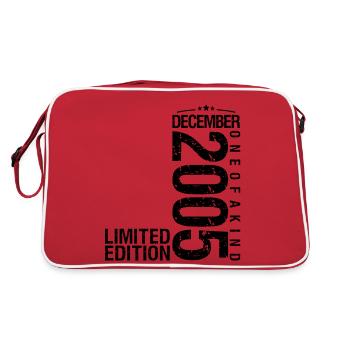 Birthday December 2005 December born in December - Retro Bag - red/white - Back