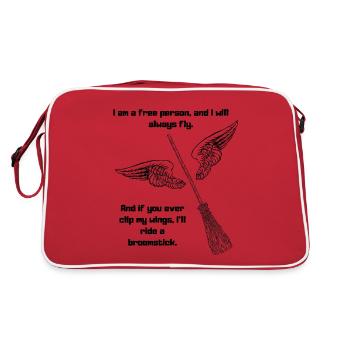 Je suis une personne libre, et je volerai toujours. - Sac Retro - rouge/blanc - Dos