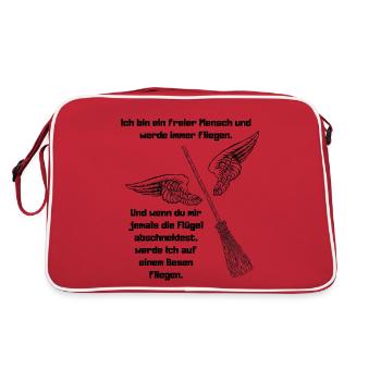 Je suis une personne libre et je volerai toujours. - Sac Retro - rouge/blanc - Dos