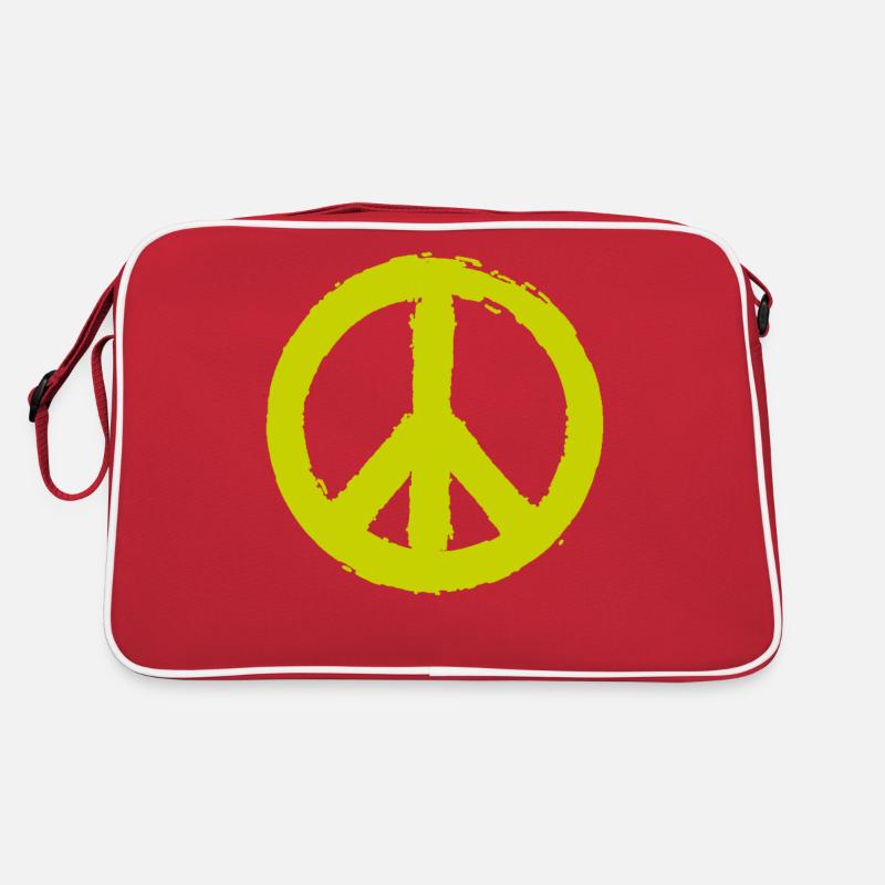 PEACE - Peacesymbol - Friedenszeichen Peacezeichen Retro Tasche