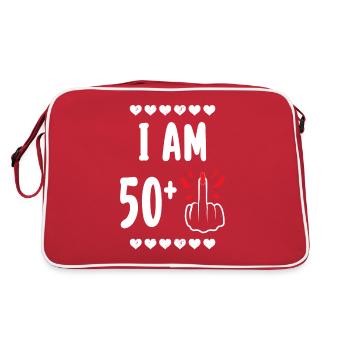 I'm 50 plus beer 51st birthday - Retro Bag - red/white - Back