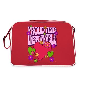 LGBTQ Pride Coeur Fleurs Amour Gay - Sac Retro - rouge/blanc - Dos