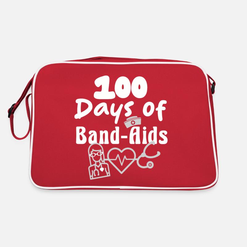 École de sciences infirmières 100 jours de pansements - Sac Retro - rouge/blanc