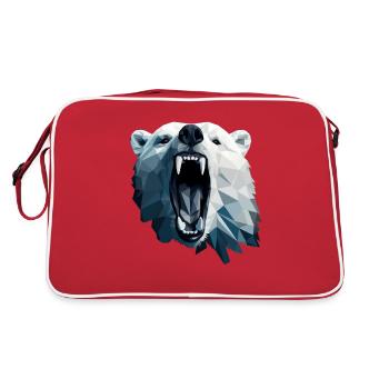 Ours polaire de style géométrique - Sac Retro - rouge/blanc - Dos