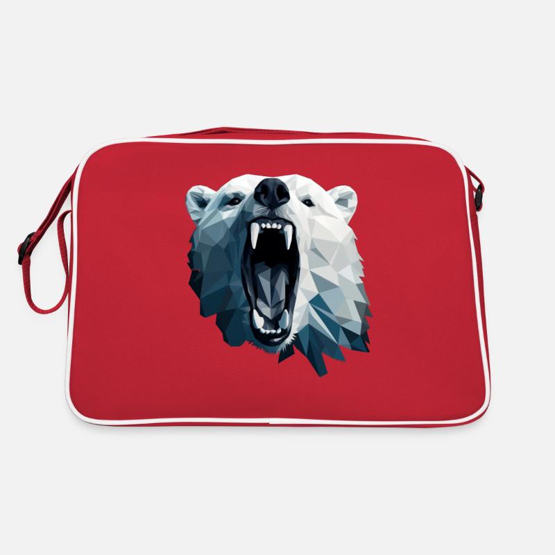 Geometric Style Polar Bear Retro Bag